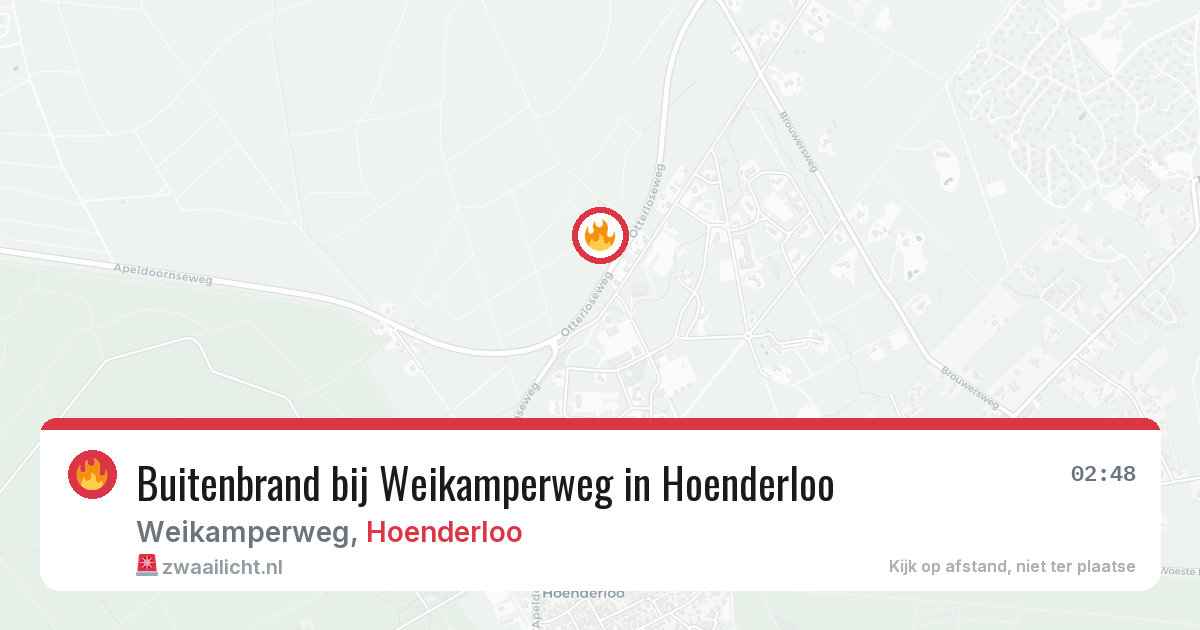 Buitenbrand bij Weikamperweg in Hoenderloo — 21 jun 2026