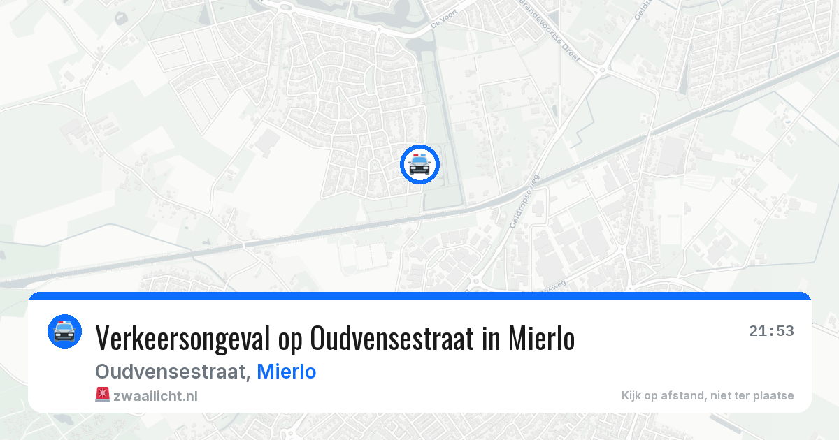 Verkeersongeval op Oudvensestraat in Mierlo — 25 mei 2026