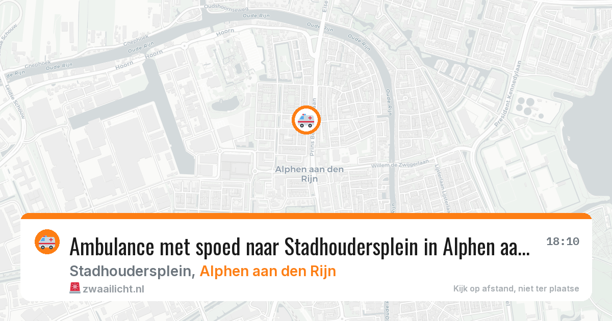 Ambulance met spoed naar Stadhoudersplein in Alphen aan den Rijn — 22 jun 2026