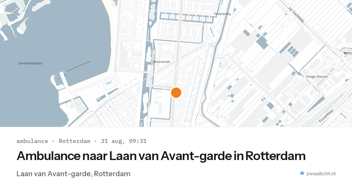 Ambulance naar Laan van Avant-garde in Rotterdam — 31 aug 2026