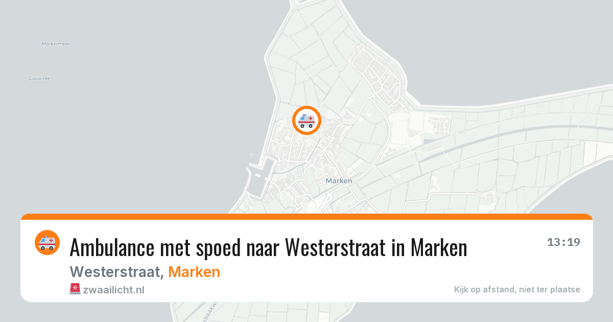 Ambulance met spoed naar Westerstraat in Marken — 26 jul 2026
