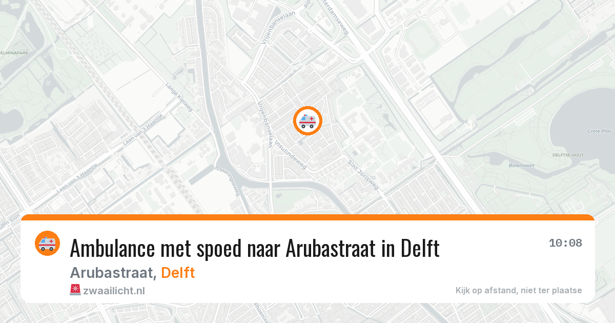 Ambulance met spoed naar Arubastraat in Delft — 20 feb 2026