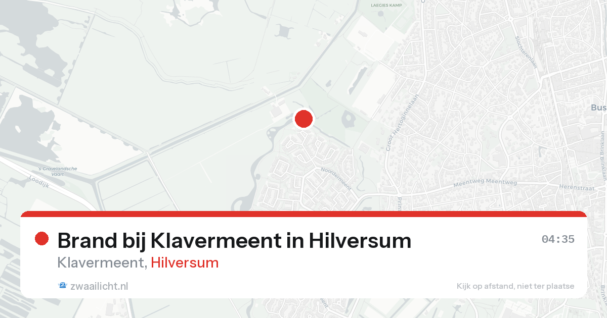 Brand bij Klavermeent in Hilversum — 18 aug 2026