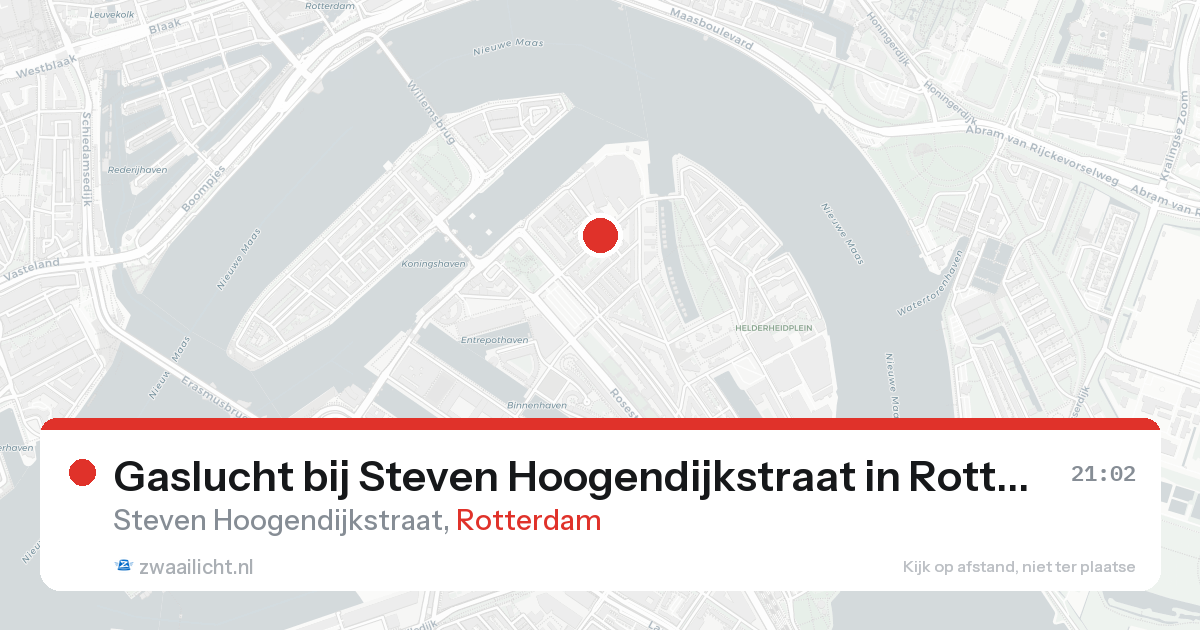Gaslucht bij Steven Hoogendijkstraat in Rotterdam — 19 aug 2026