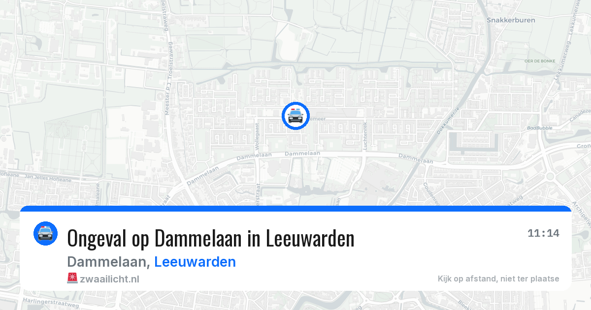 Ongeval op Dammelaan in Leeuwarden — 13 aug 2026