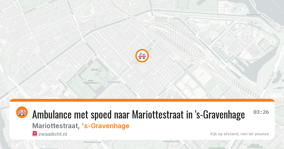 Ambulance met spoed naar Mariottestraat in 's-Gravenhage — 9 feb 2026