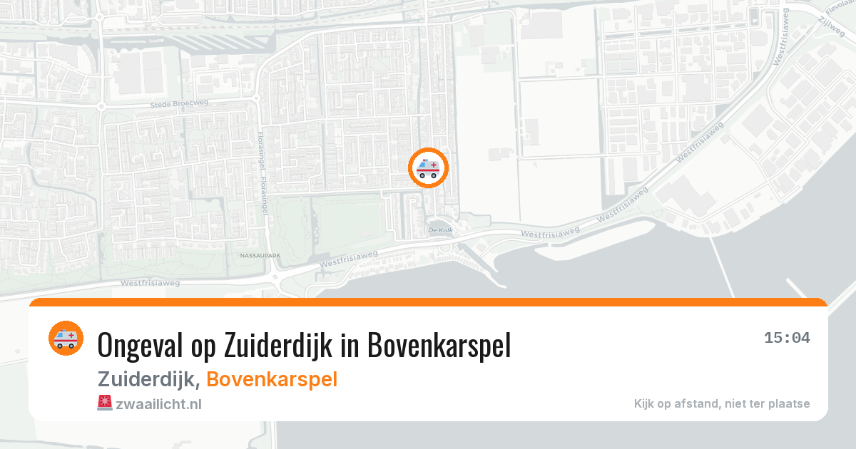 Ongeval op Zuiderdijk in Bovenkarspel — 22 mrt 2026
