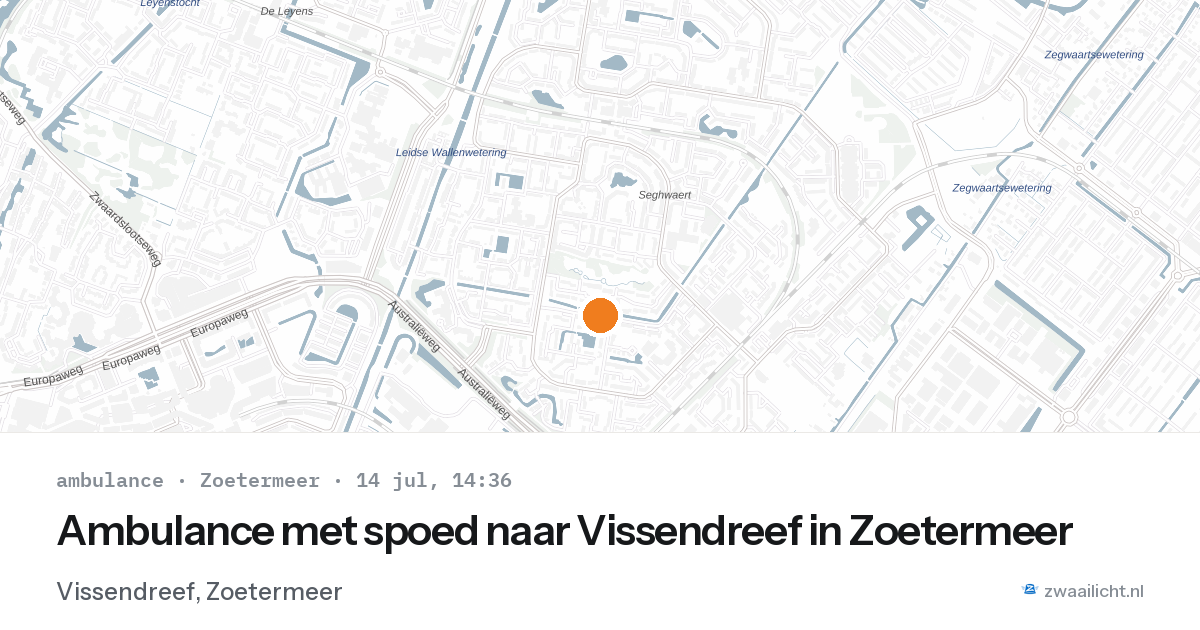 Ambulance met spoed naar Vissendreef in Zoetermeer — 14 jul 2026