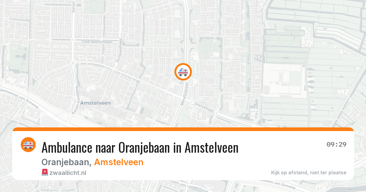 Ambulance naar Oranjebaan in Amstelveen — 15 jun 2026