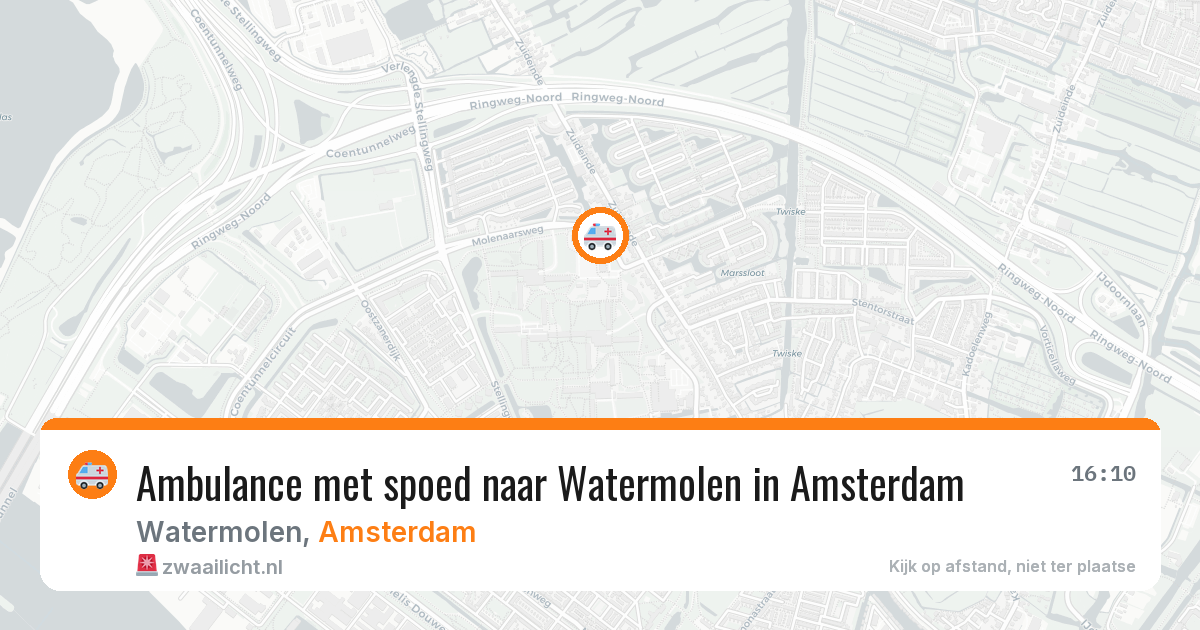 Ambulance met spoed naar Watermolen in Amsterdam — 20 mei 2026