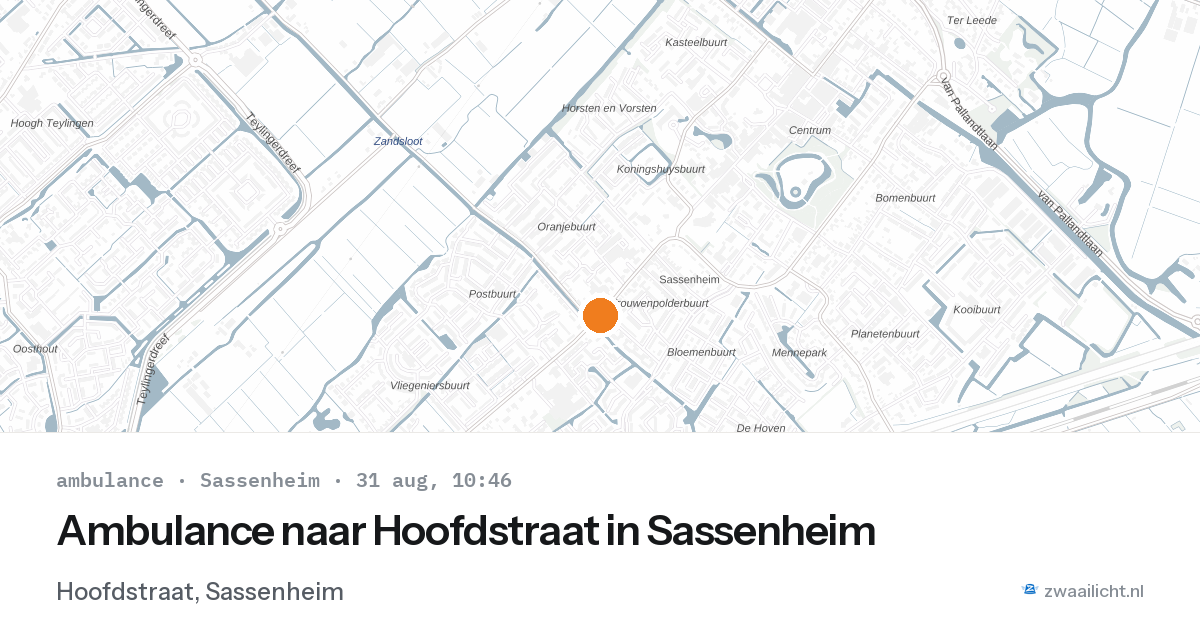 Ambulance naar Hoofdstraat in Sassenheim — 31 aug 2026