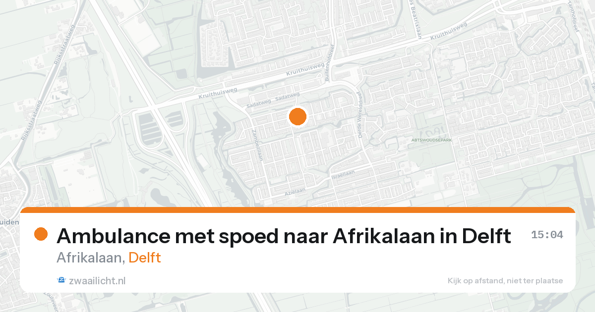 Ambulance met spoed naar Afrikalaan in Delft — 27 mei 2026