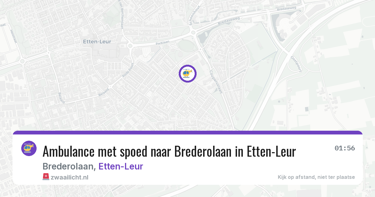 Ambulance met spoed naar Brederolaan in Etten-Leur — 29 mrt 2026