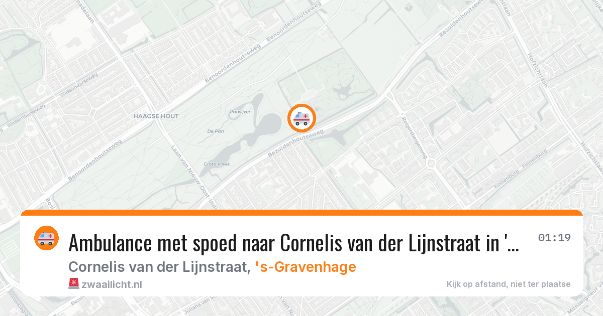 Ambulance met spoed naar Cornelis van der Lijnstraat in 's-Gravenhage — 25 mei 2026