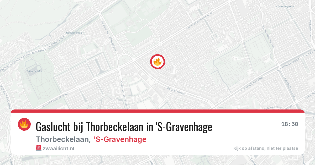 Gaslucht bij Thorbeckelaan in 'S-Gravenhage — 28 jul 2026