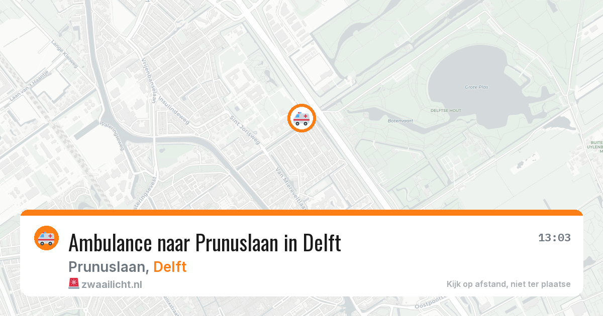 Ambulance naar Prunuslaan in Delft — 17 jul 2026