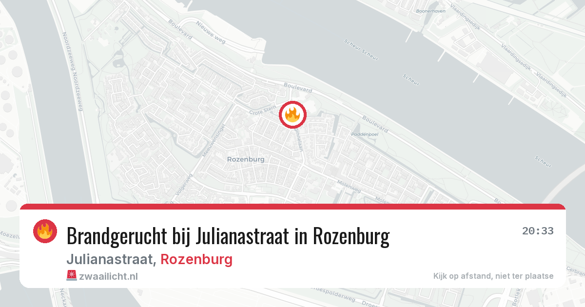 Brandgerucht bij Julianastraat in Rozenburg — 8 jun 2026