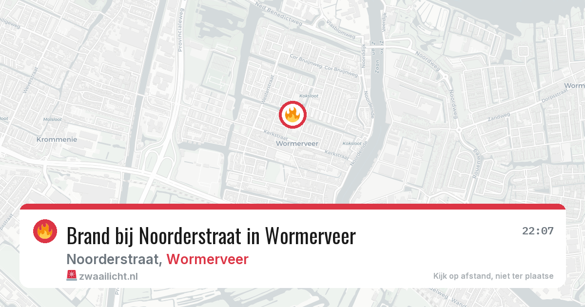 Brand bij Noorderstraat in Wormerveer — 20 jul 2026
