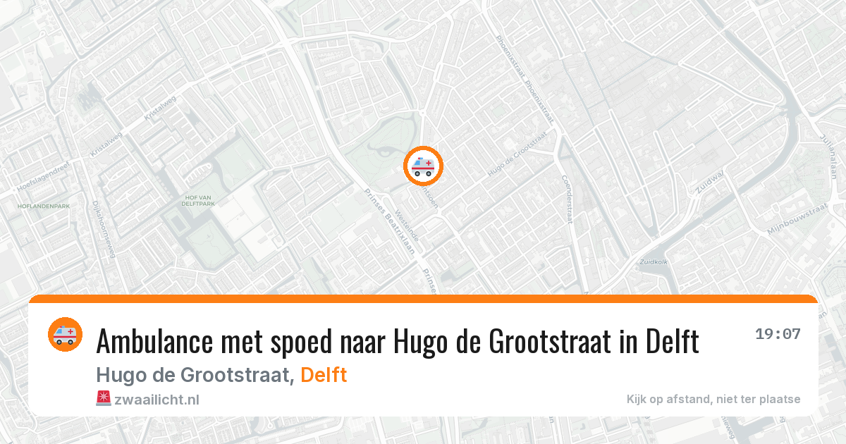 Ambulance met spoed naar Hugo de Grootstraat in Delft — 11 jul 2026