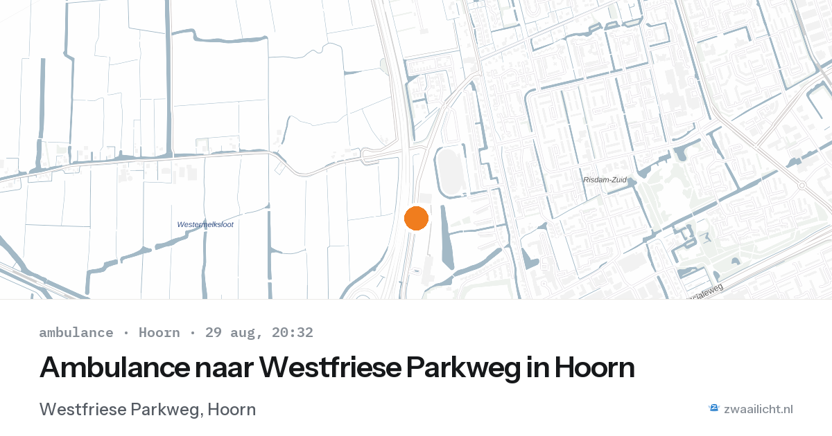 Ambulance naar Westfriese Parkweg in Hoorn — 29 aug 2026