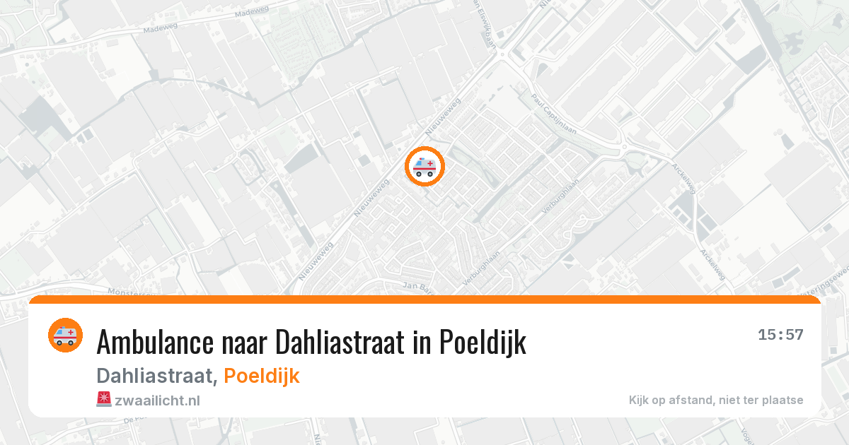 Ambulance naar Dahliastraat in Poeldijk — 17 jun 2026