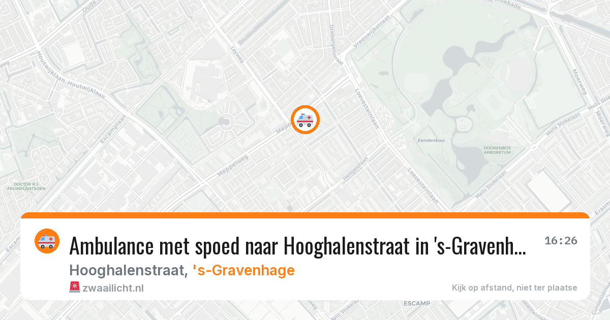 Ambulance met spoed naar Hooghalenstraat in 's-Gravenhage — 10 aug 2026