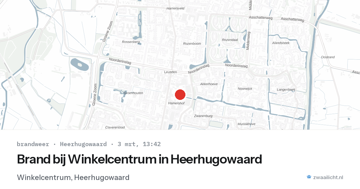 Brand bij Winkelcentrum in Heerhugowaard — 3 mrt 2026
