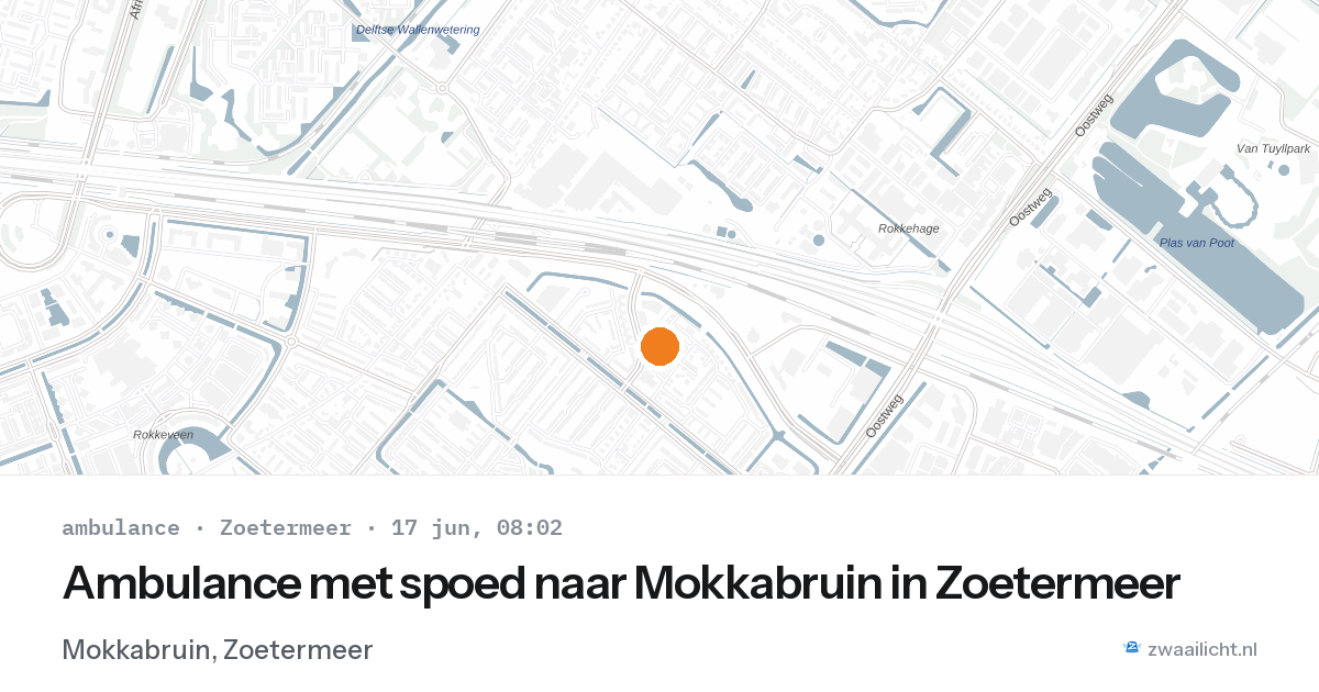 Ambulance met spoed naar Mokkabruin in Zoetermeer — 17 jun 2026