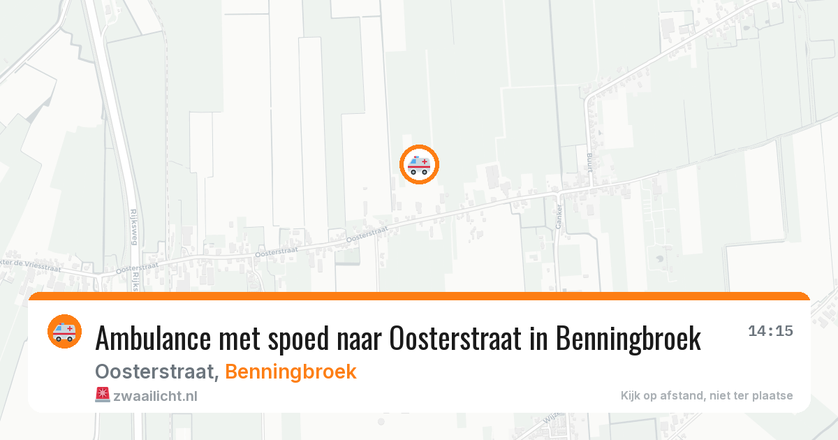 Ambulance met spoed naar Oosterstraat in Benningbroek — 1 aug 2026