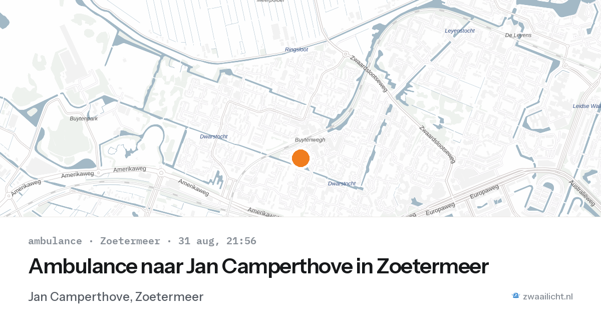 Ambulance naar Jan Camperthove in Zoetermeer — 31 aug 2026