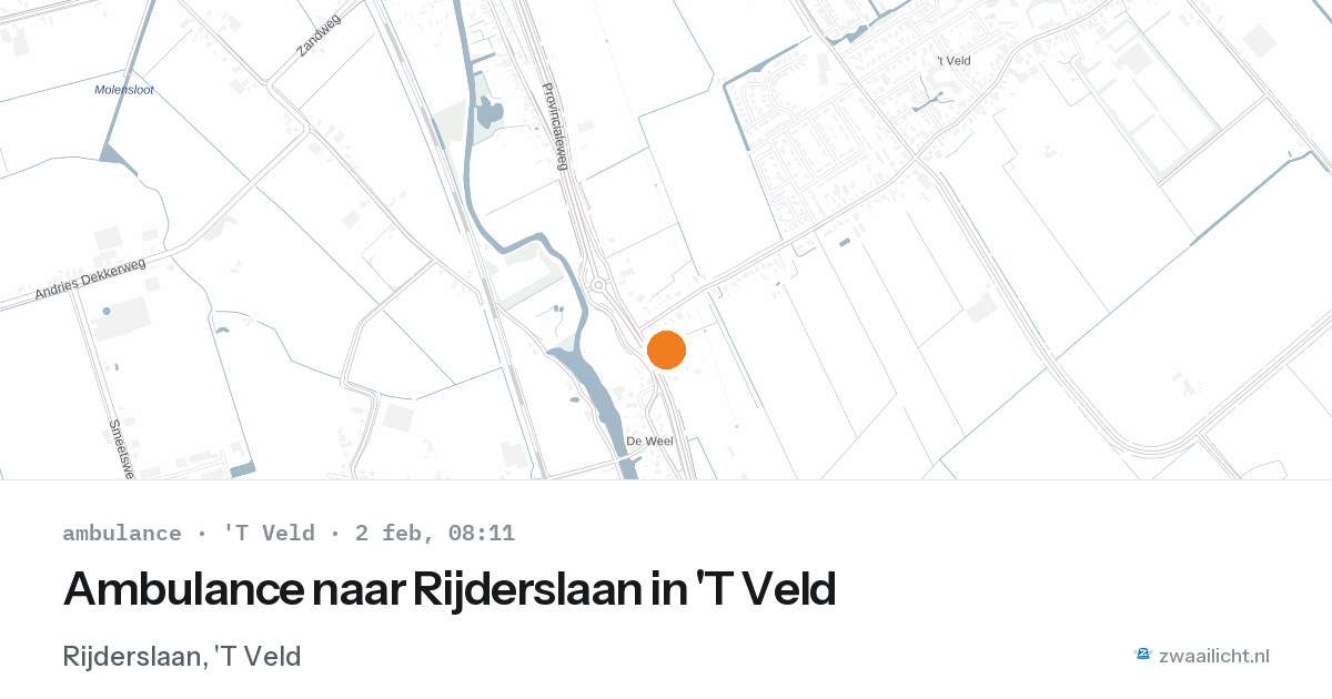 Ambulance naar Rijderslaan in 'T Veld — 2 feb 2026