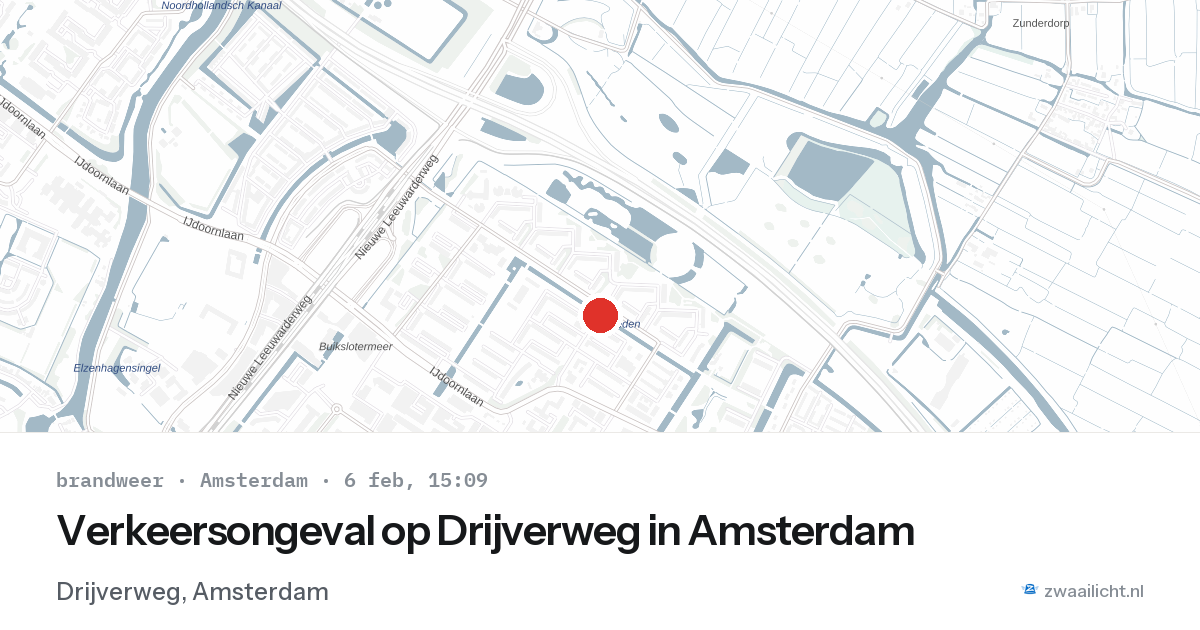 Verkeersongeval op Drijverweg in Amsterdam — 6 feb 2026