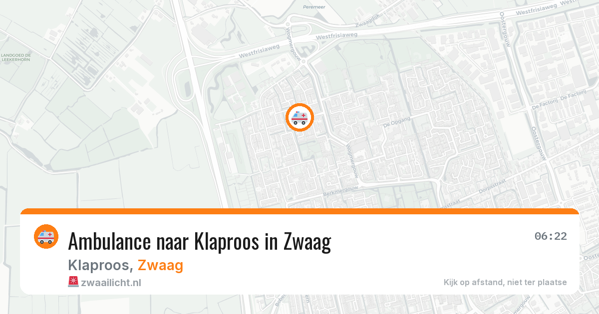 Ambulance naar Klaproos in Zwaag — 16 mei 2026