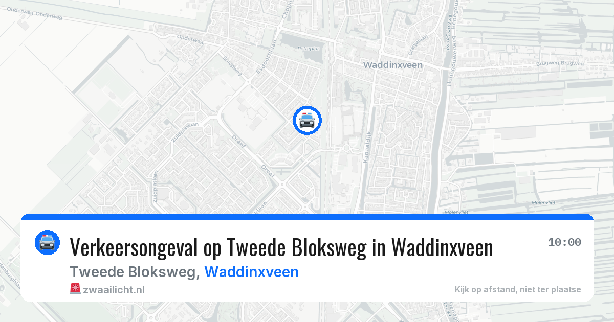 Verkeersongeval op Tweede Bloksweg in Waddinxveen — 19 mei 2026