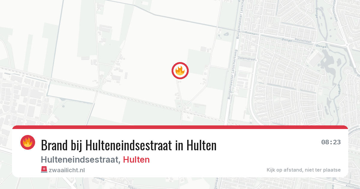 Brand bij Hulteneindsestraat in Hulten — 25 feb 2026