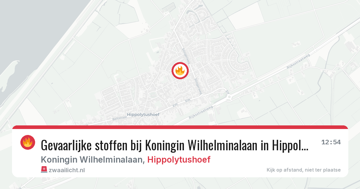 Gevaarlijke stoffen bij Koningin Wilhelminalaan in Hippolytushoef — 11 mei 2026