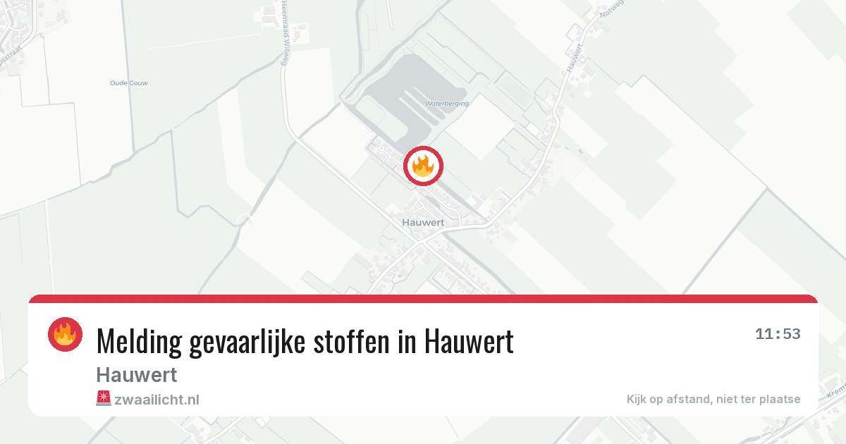 Melding gevaarlijke stoffen in Hauwert — 28 mrt 2026