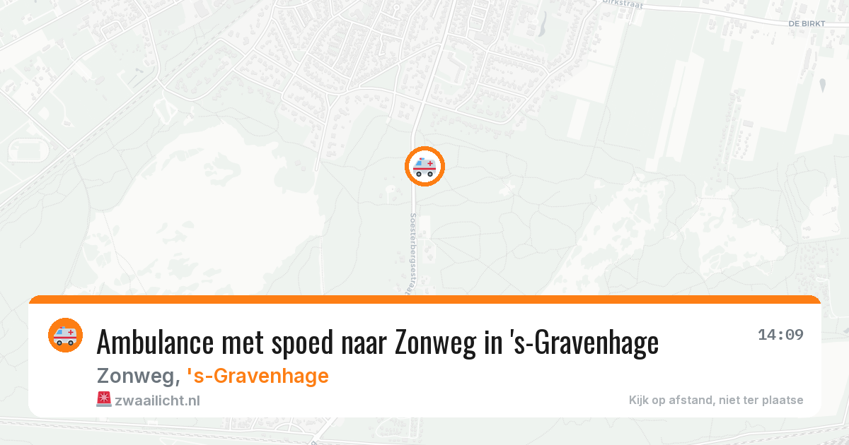 Ambulance met spoed naar Zonweg in 's-Gravenhage — 14 mrt 2026