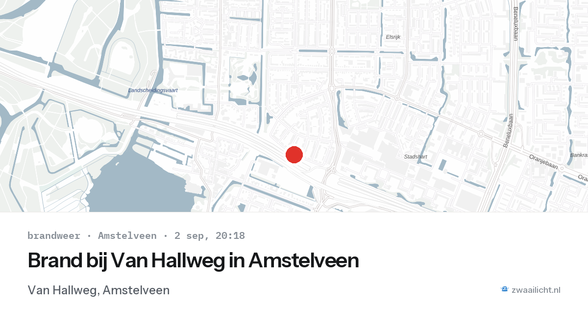 Brand bij Van Hallweg in Amstelveen — 2 sep 2026