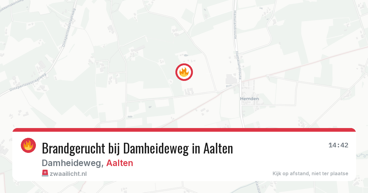 Brandgerucht bij Damheideweg in Aalten — 13 aug 2026