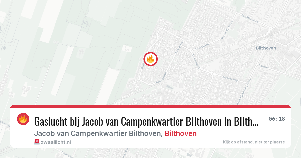 Gaslucht bij Jacob van Campenkwartier Bilthoven in Bilthoven — 27 jun 2026