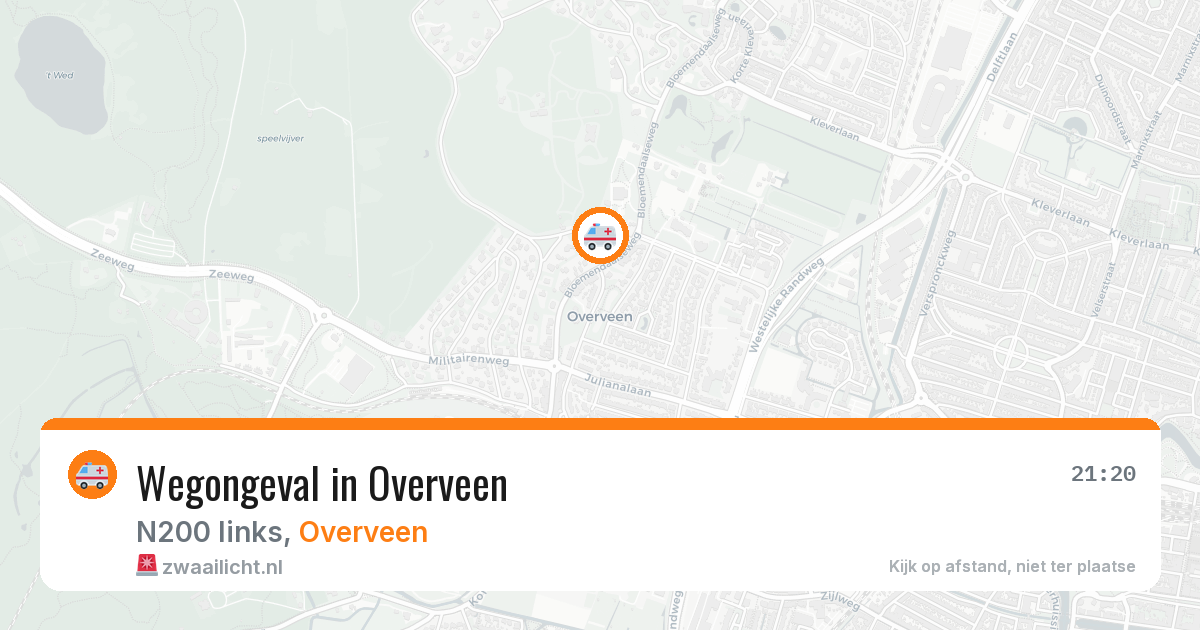 Wegongeval in Overveen — 4 apr 2026