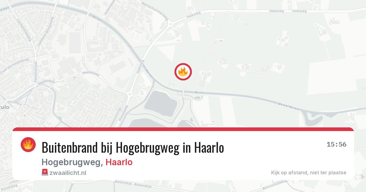 Buitenbrand bij Hogebrugweg in Haarlo — 26 apr 2026