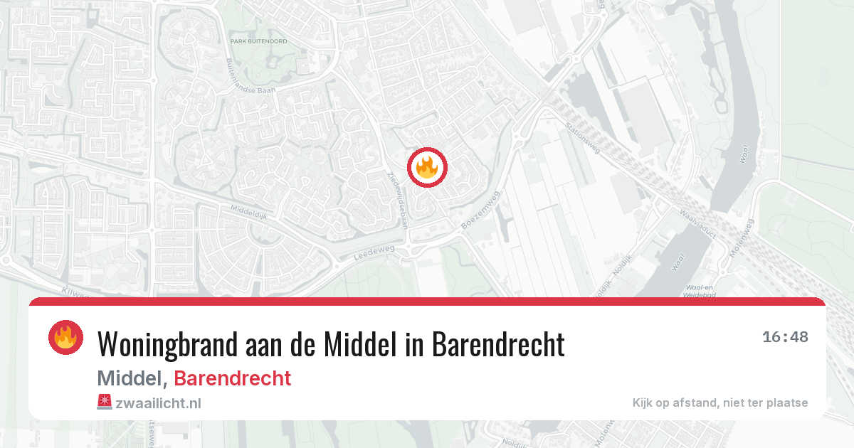 Woningbrand aan de Middel in Barendrecht — 21 mrt 2026