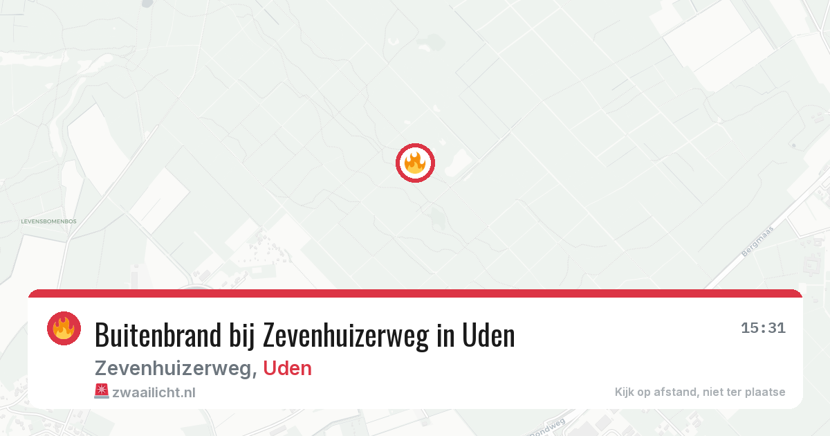 Buitenbrand bij Zevenhuizerweg in Uden — 1 mei 2026