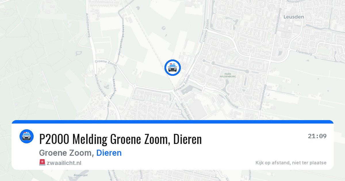 P2000 Melding Groene Zoom, Dieren — 8 jul 2026