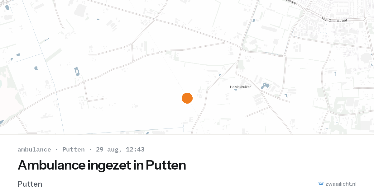 Ambulance ingezet in Putten — 29 aug 2026