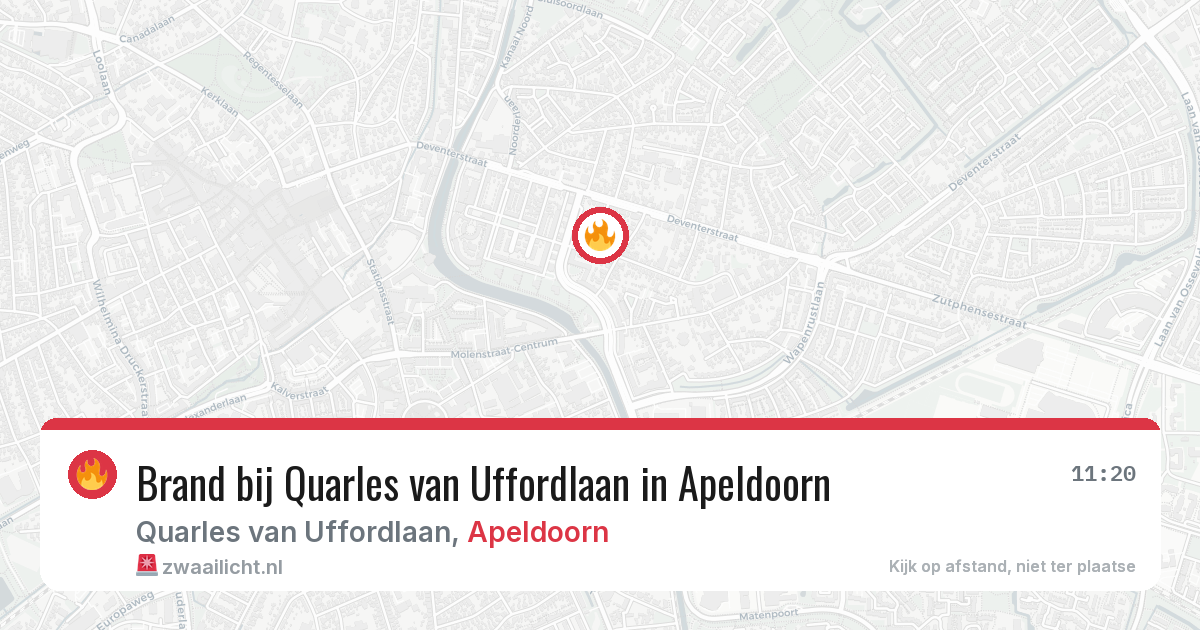 Brand bij Quarles van Uffordlaan in Apeldoorn — 29 mei 2026