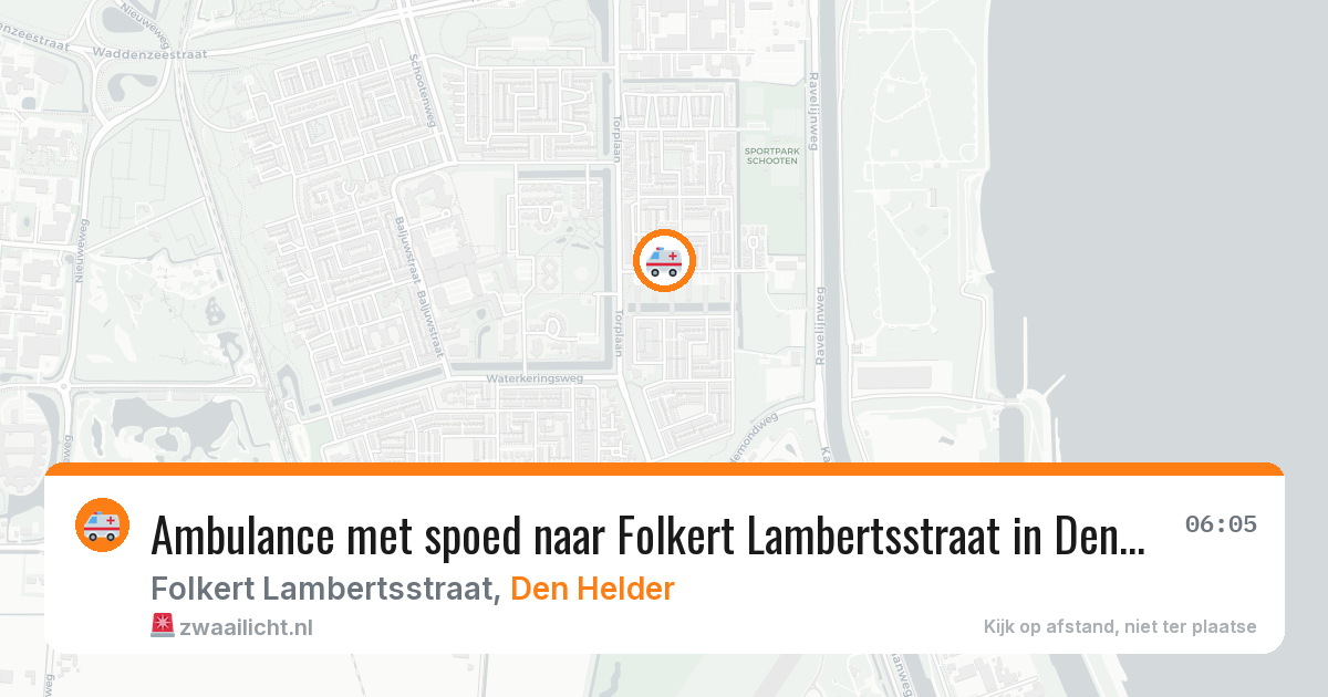 Ambulance met spoed naar Folkert Lambertsstraat in Den Helder — 9 aug 2026