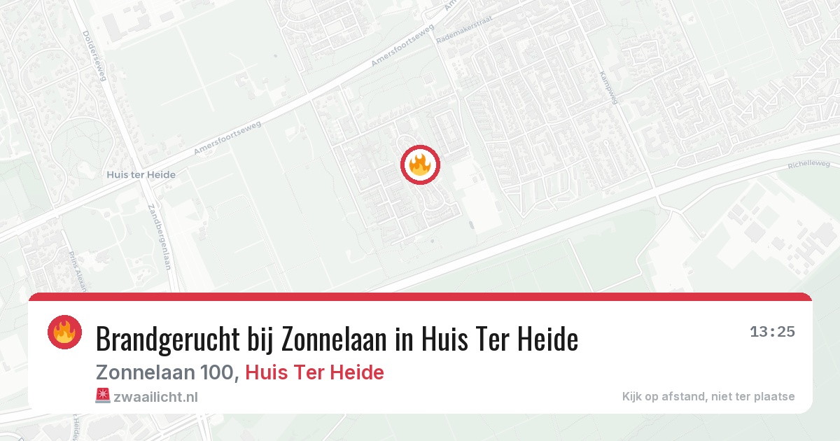 Brandgerucht bij Zonnelaan in Huis Ter Heide — 13 feb 2026